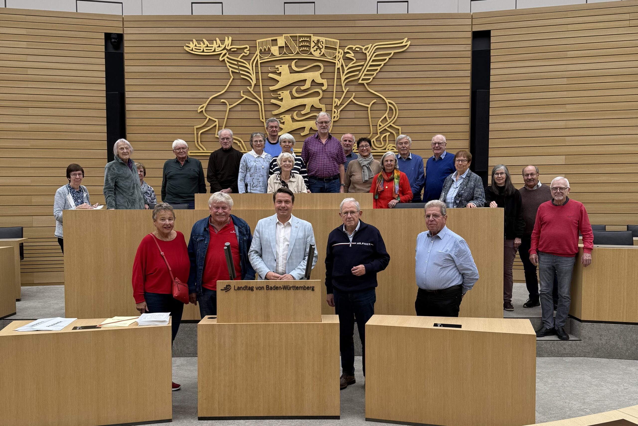 Der Kreisverband Reutlingen im Plenarsaal des Landtags Baden-Württemberg