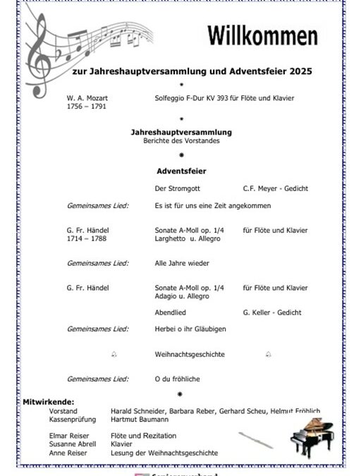 Jahreshauptversammlung und Adventsfeier beim RV Stuttgart